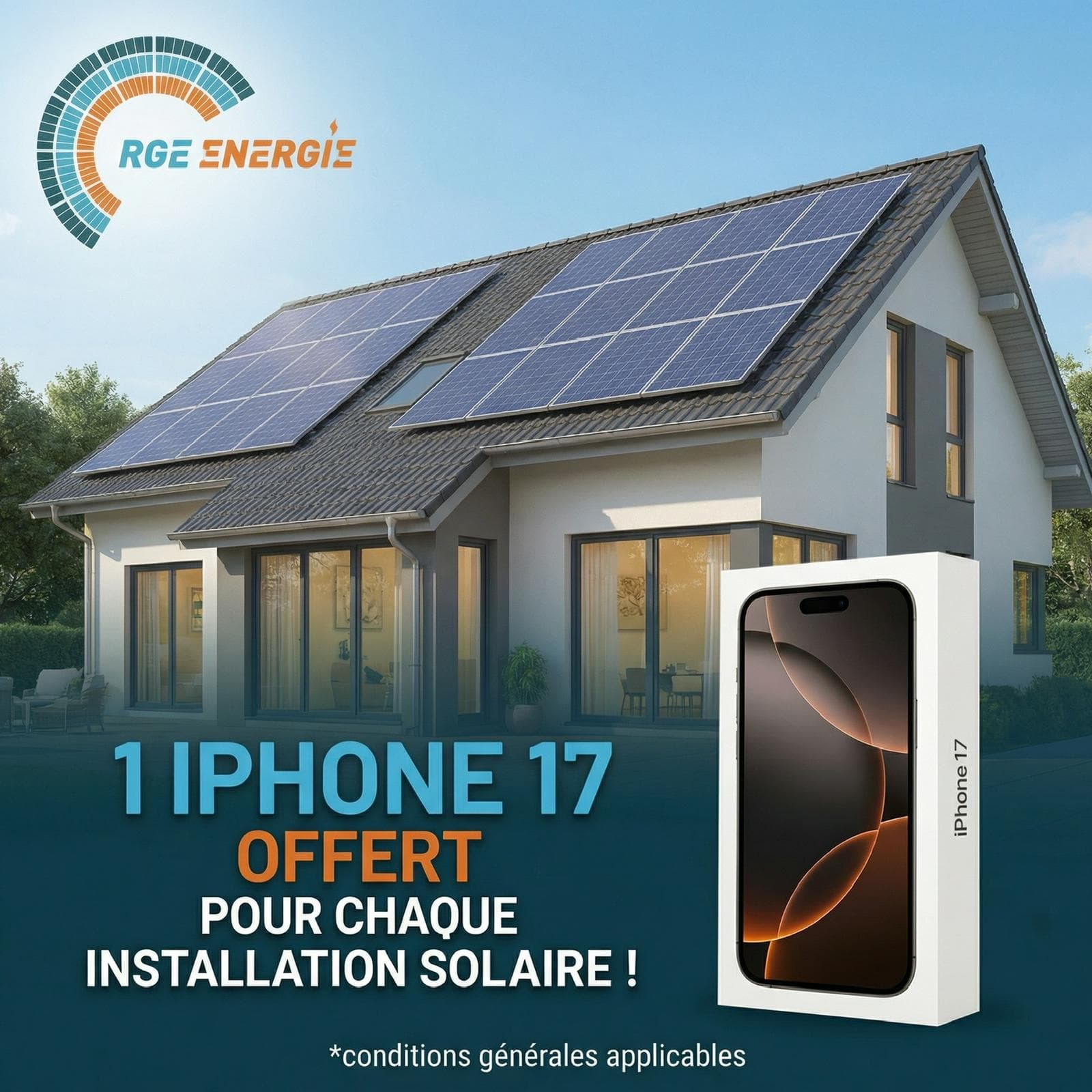 Offre iPhone 17 offert pour chaque installation solaire